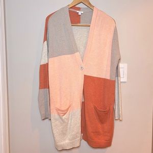 J. JILL | Pure Jill colorblock knit duster cardigan sweater